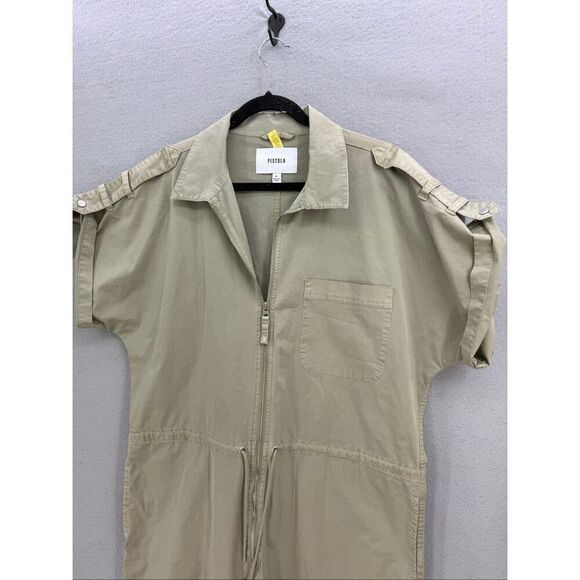 Pistola Jordan Short Sleeve Military Zip Front Jumpsuit Pistachio Size XL - Picture 12 of 13